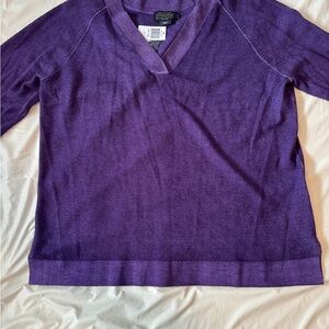 Pendleton Woolen Mills Women’s Purple V-Neck Sweater Size Large Lightweight Knit